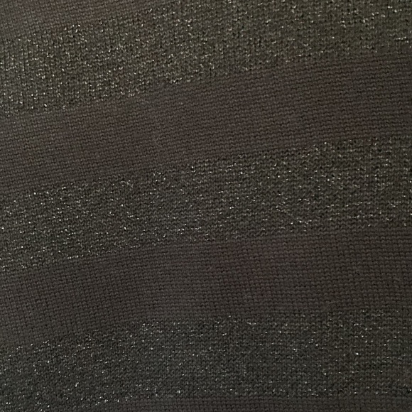 Black Cardigan with Soft Metallic Silver Stripes Great to Wear Dressy Or Casual - Picture 3 of 8